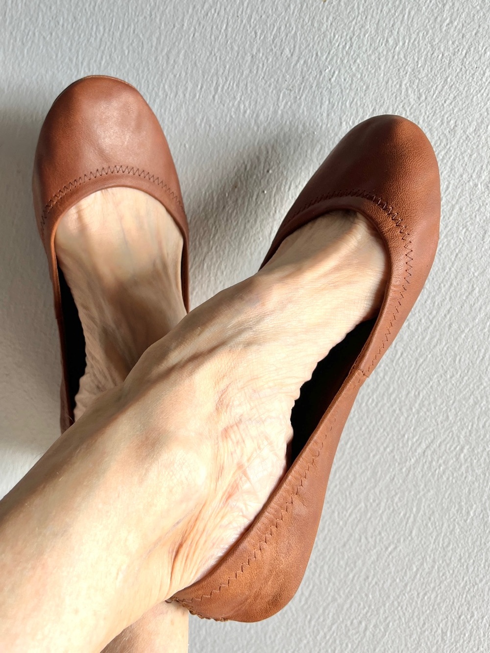 Lucky Brand Womens Brown Emmie Ballet Round Toe Leather Flats Casual Shoes 7M